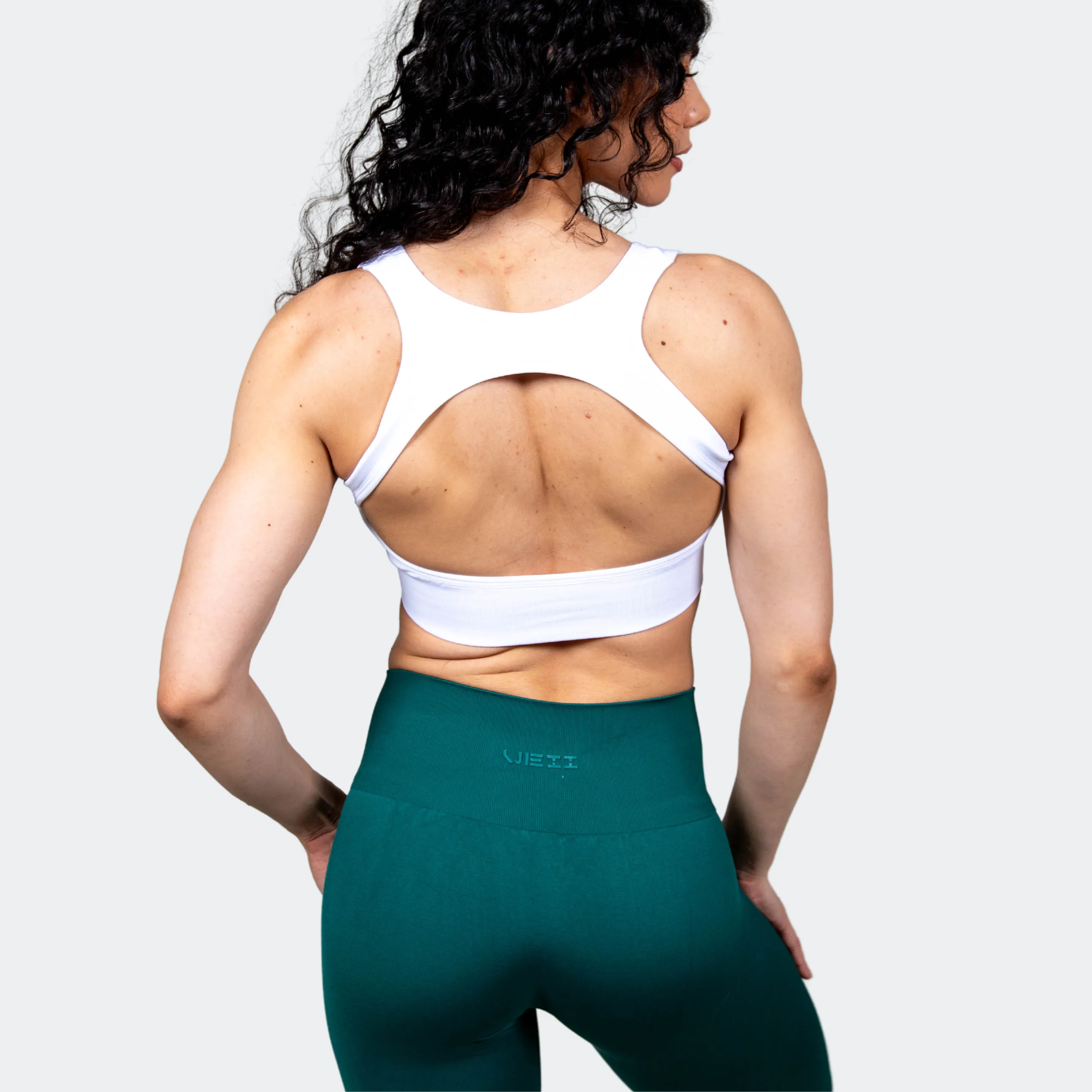 Aurora Seamless Racerback Sports Bra - White