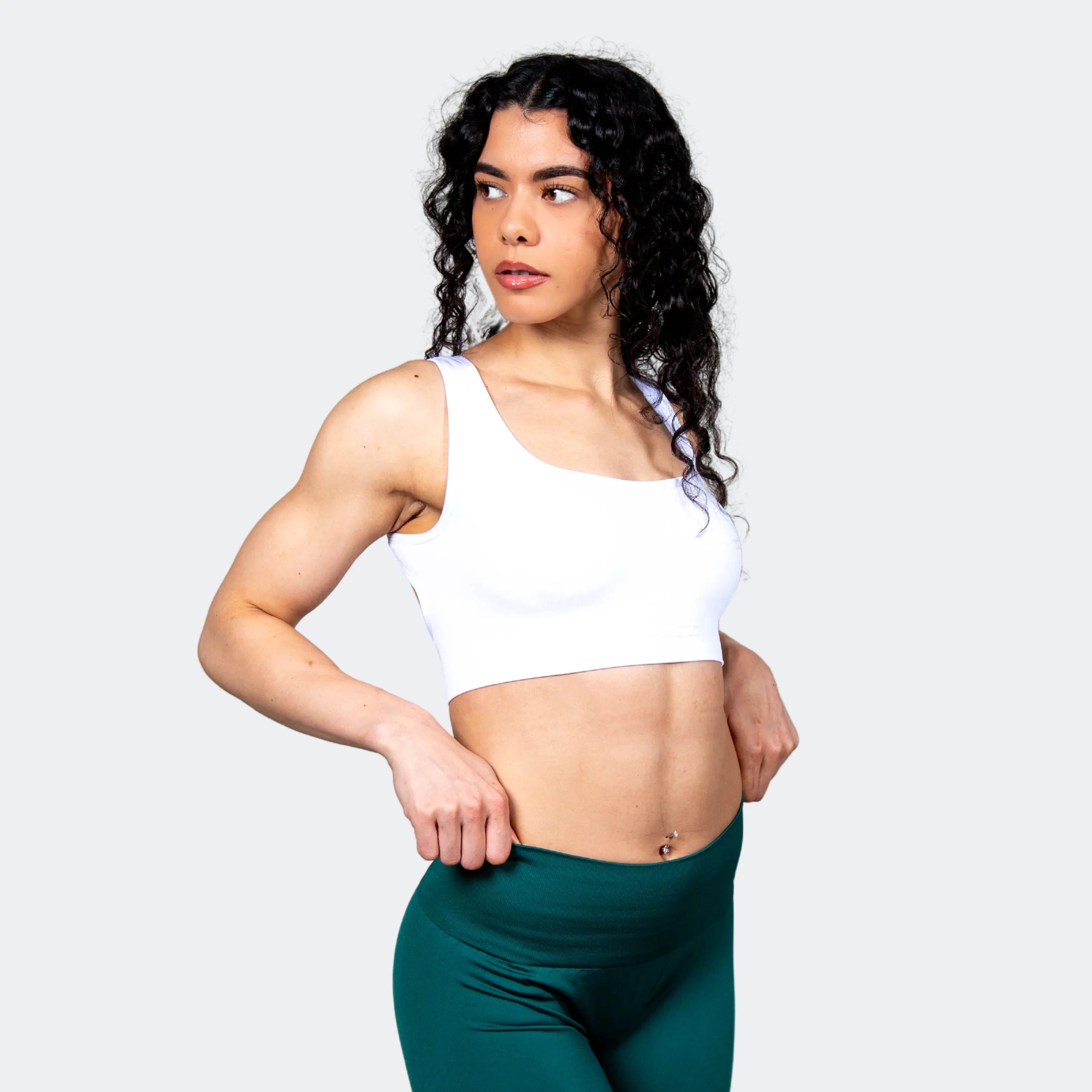 Aurora Seamless Racerback Sports Bra - White