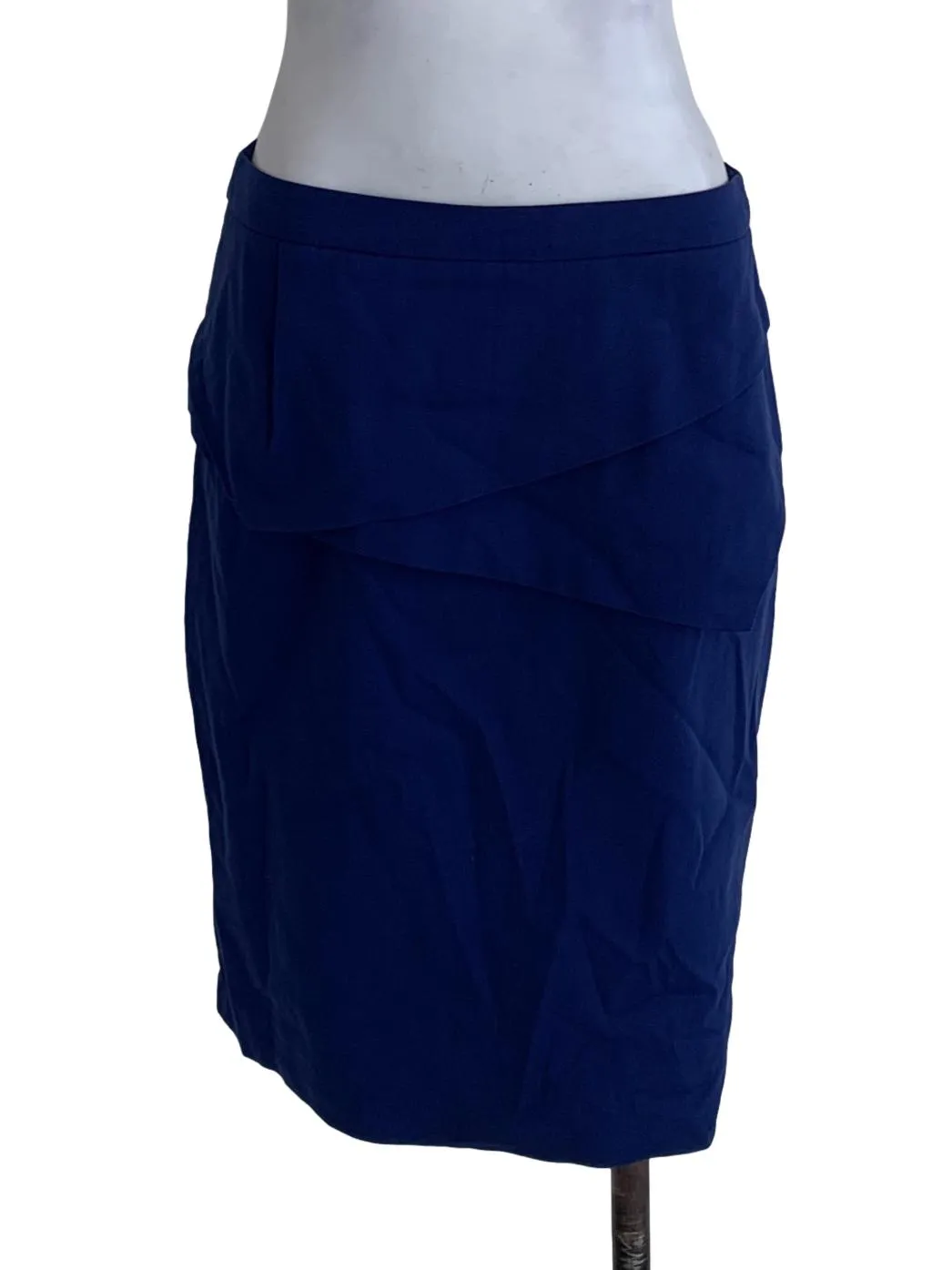 Azure Blue Plain Pencil Skirt
