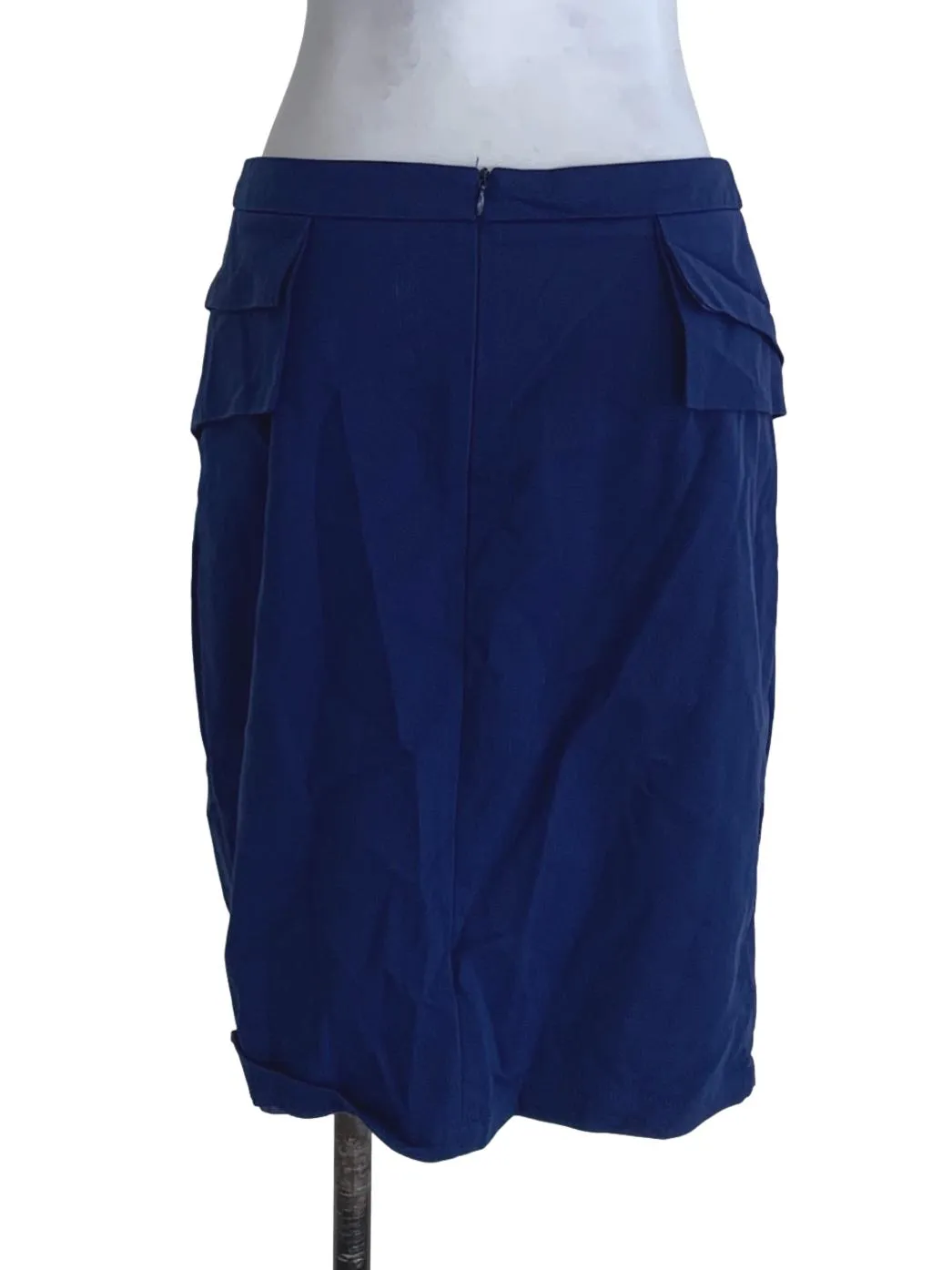 Azure Blue Plain Pencil Skirt