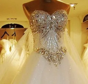 Ball Gown Watteau Train Wedding Dress With Appliques Beading TN0013