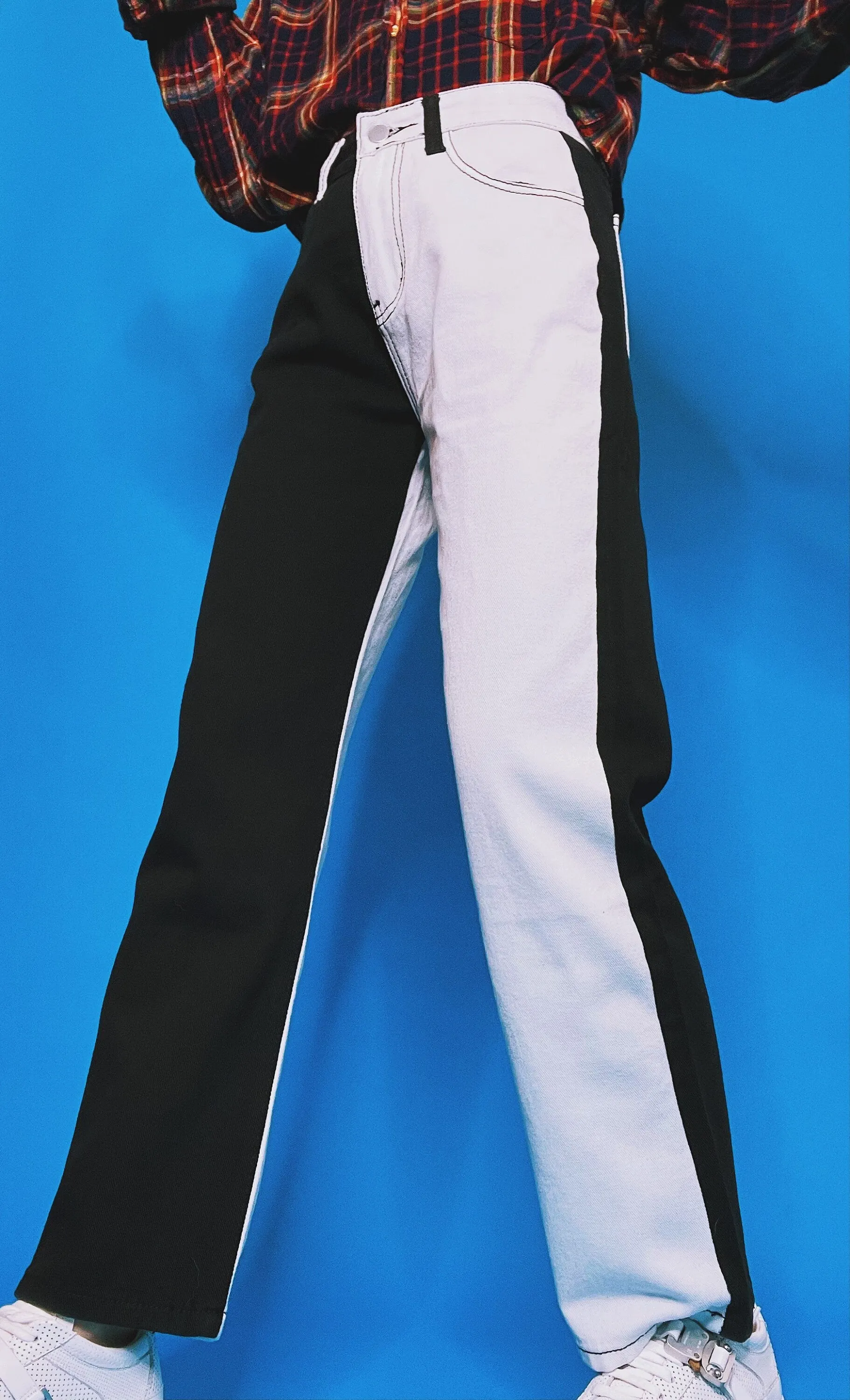 B&W HALF n’ HALF Two Tone Jeans