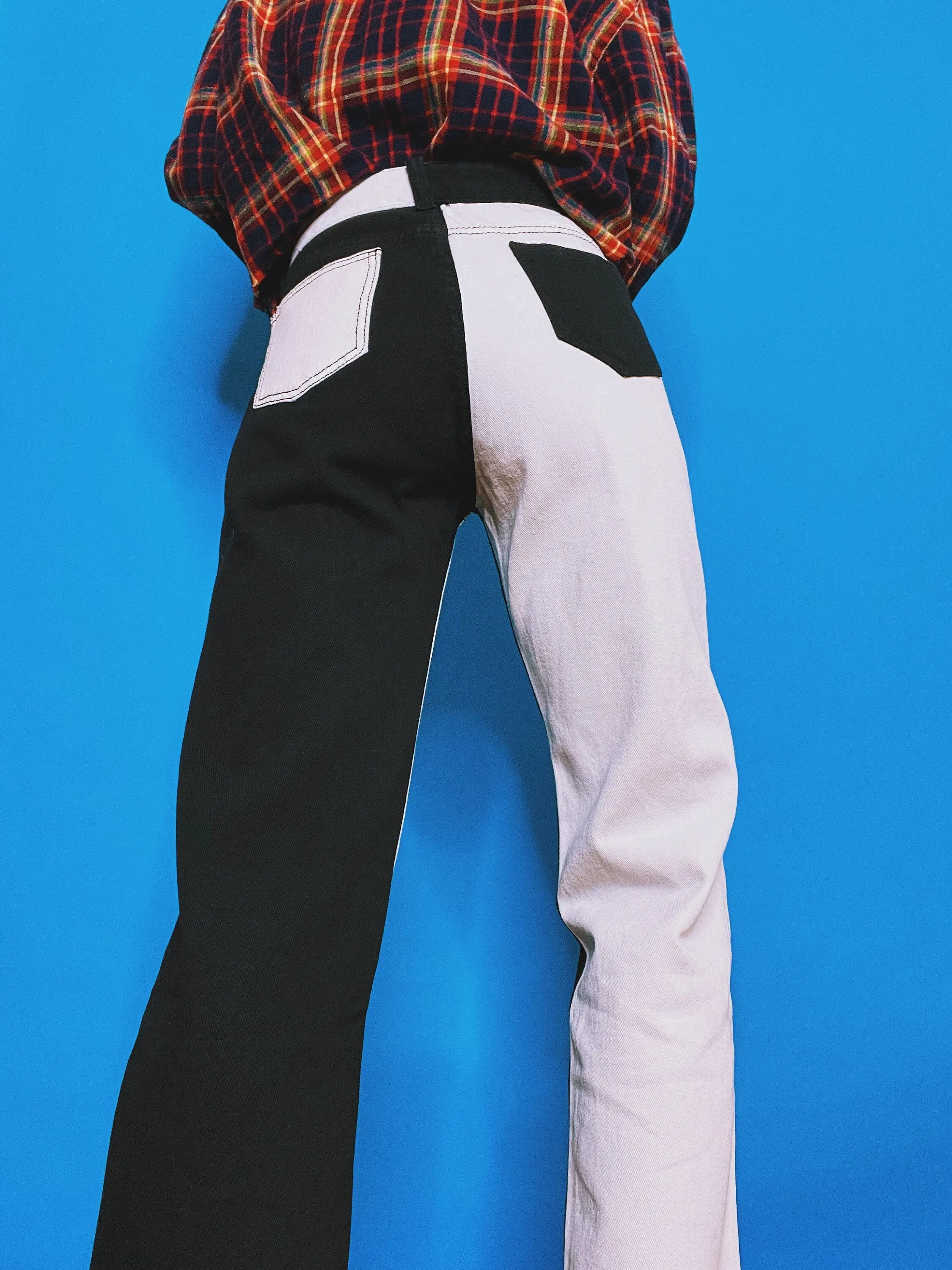 B&W HALF n’ HALF Two Tone Jeans