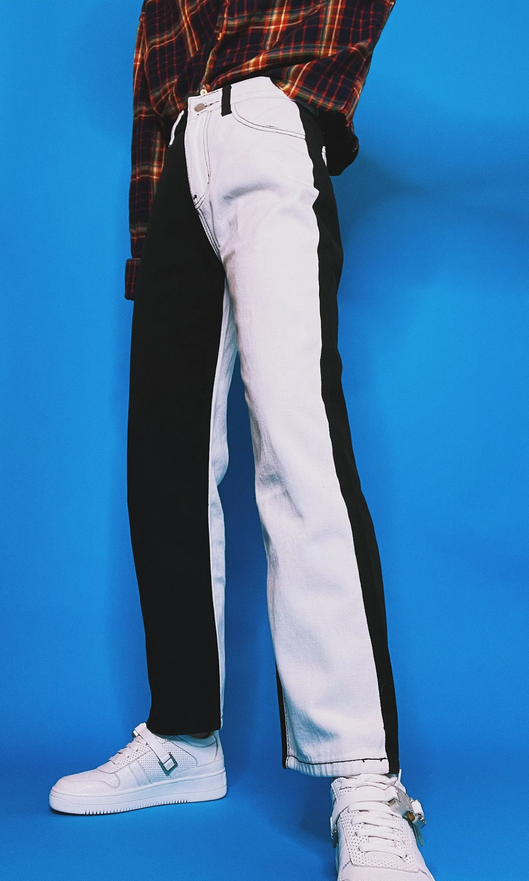B&W HALF n’ HALF Two Tone Jeans