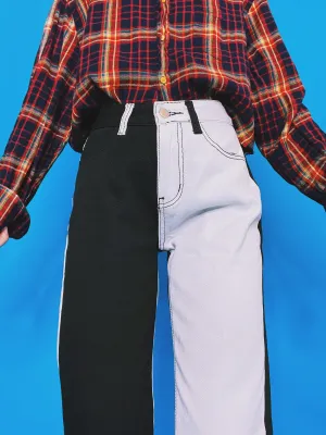 B&W HALF n’ HALF Two Tone Jeans