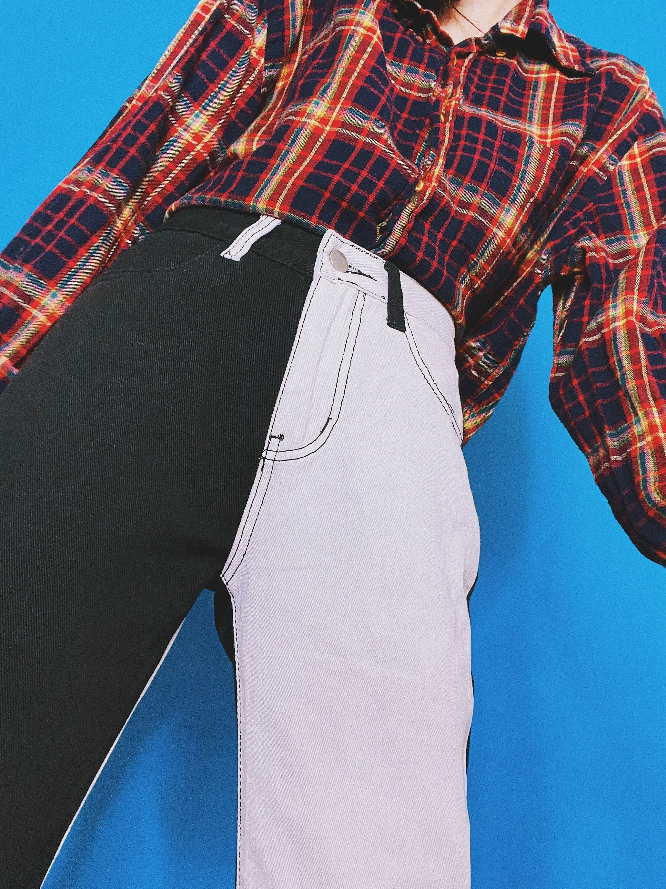B&W HALF n’ HALF Two Tone Jeans