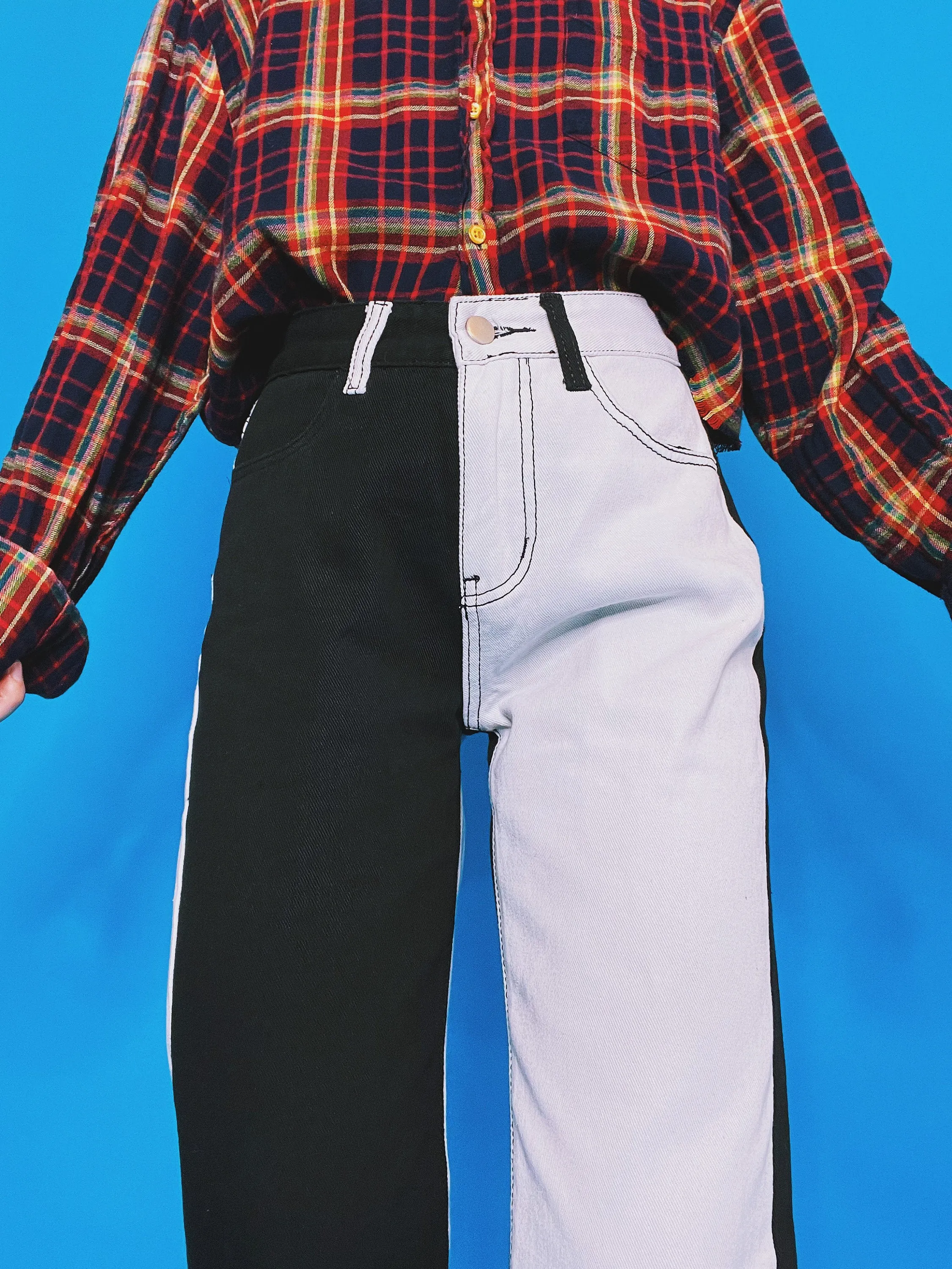 B&W HALF n’ HALF Two Tone Jeans