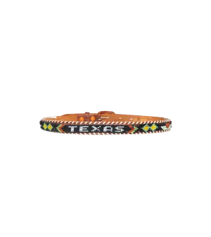 BAMxMC Vintage Texas Hand-Beaded Leather Belt