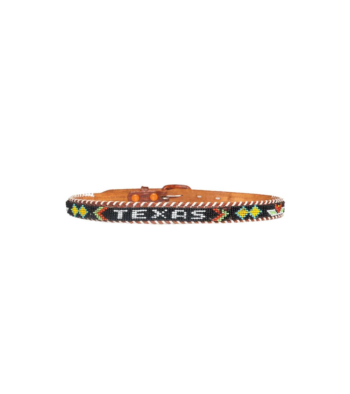 BAMxMC Vintage Texas Hand-Beaded Leather Belt