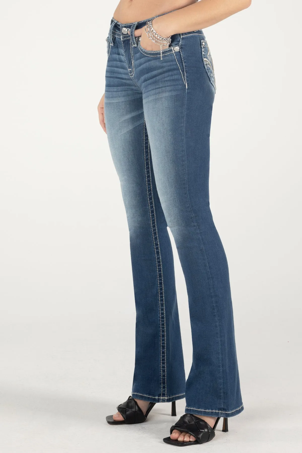 Barely There Fleur De Lis Bootcut Jeans