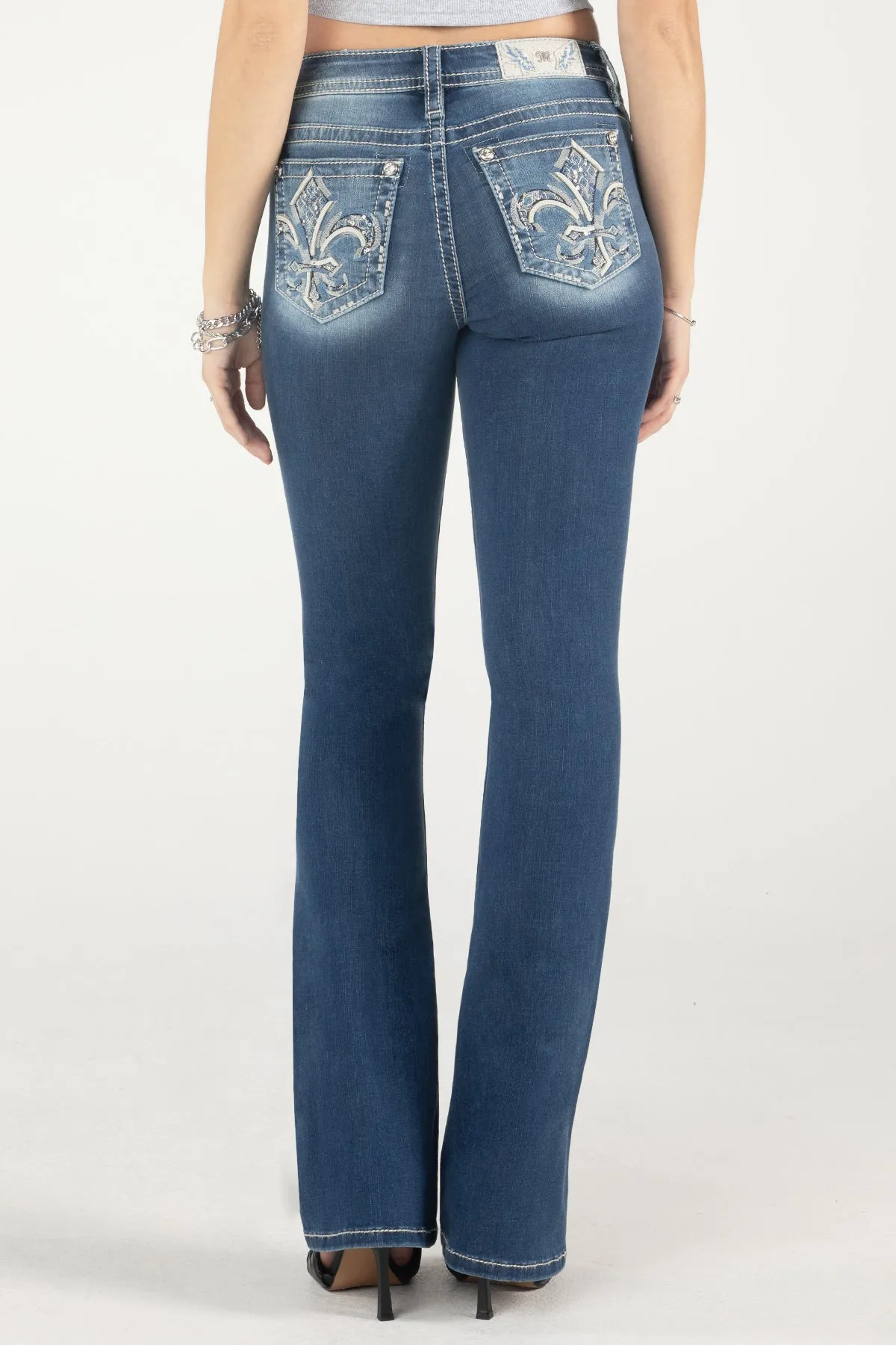 Barely There Fleur De Lis Bootcut Jeans