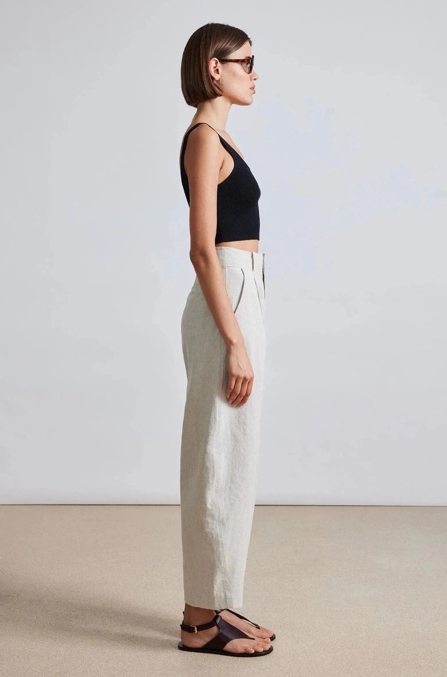Bari Crop Trouser, Flax