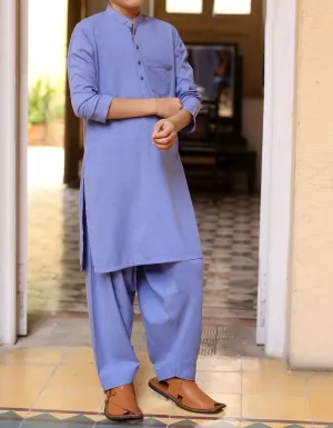 Beautiful Pakistani boys dress in blue color for casual wear # K2300