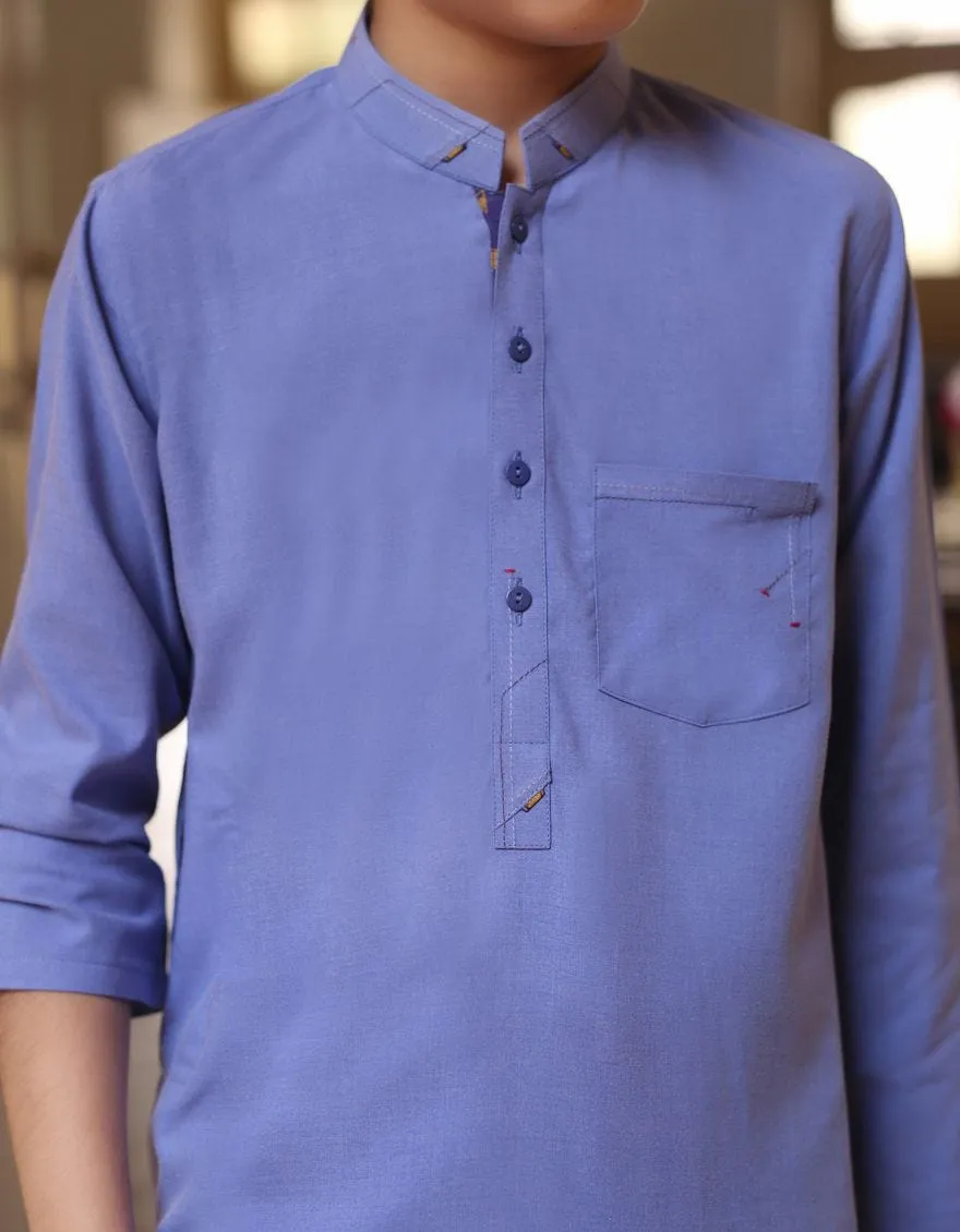 Beautiful Pakistani boys dress in blue color for casual wear # K2300