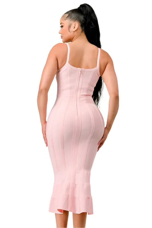 Beauty in Pink- Soft Pink Bandage Dress