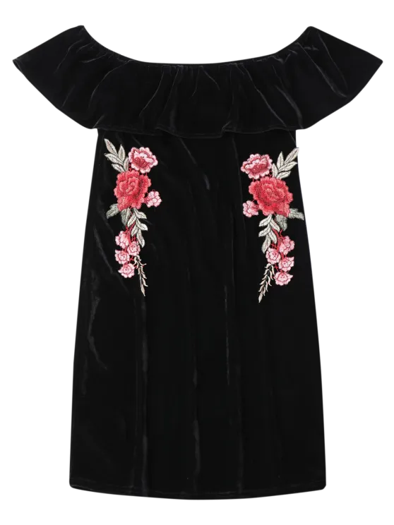 BerryBetty - Gorgeous Off Shoulder Ruffle Floral Bodycon Dress