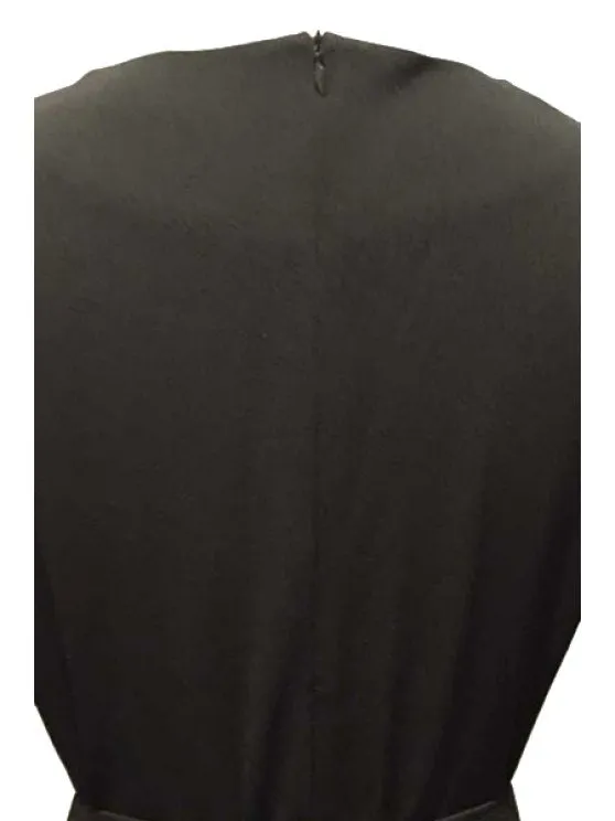BerryBetty - Gorgeous Plunging Neck Ruched Black Dress