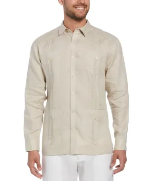 Big & Tall 100% Linen Classic Guayabera Shirt - Long Sleeve