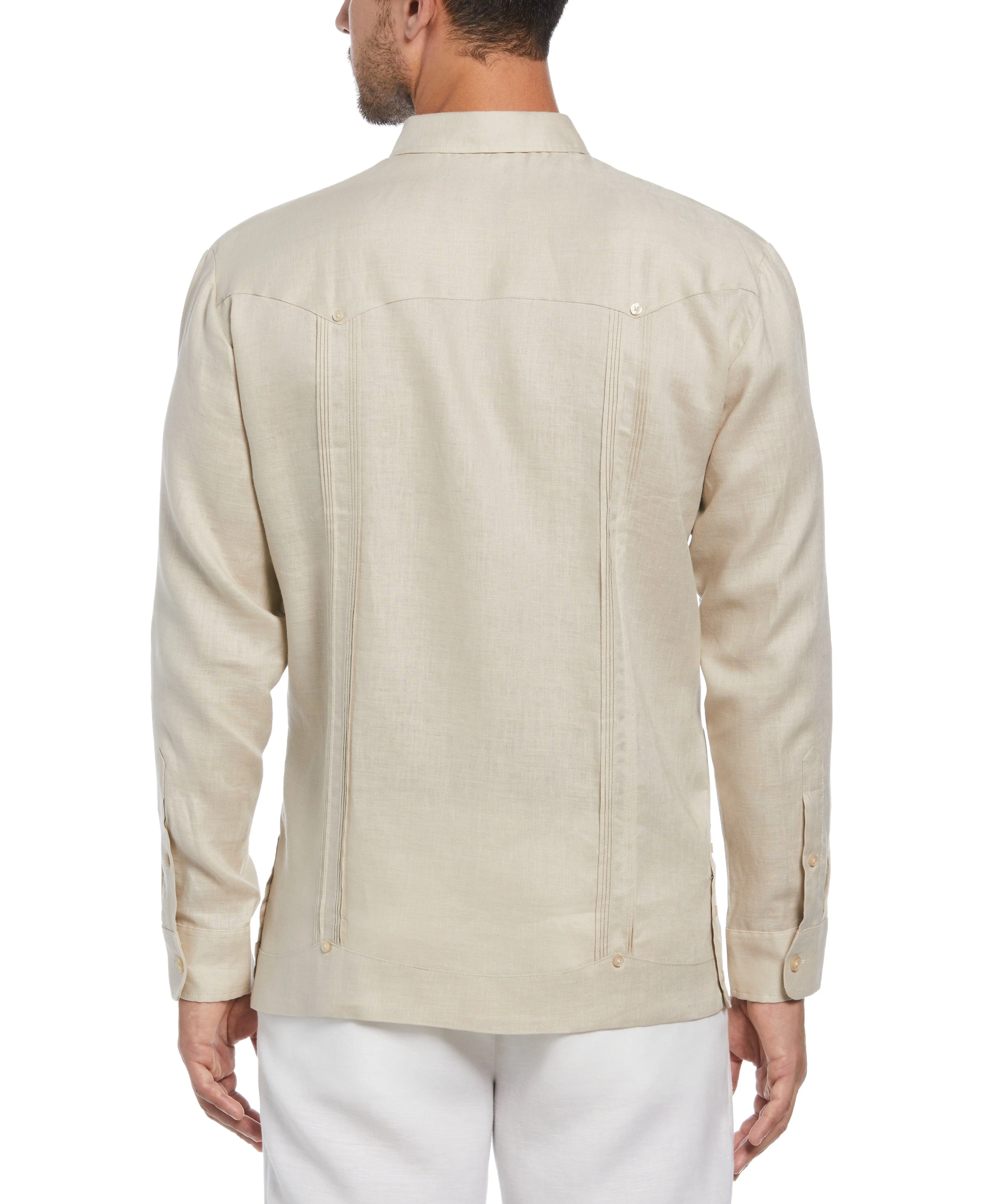 Big & Tall 100% Linen Classic Guayabera Shirt - Long Sleeve