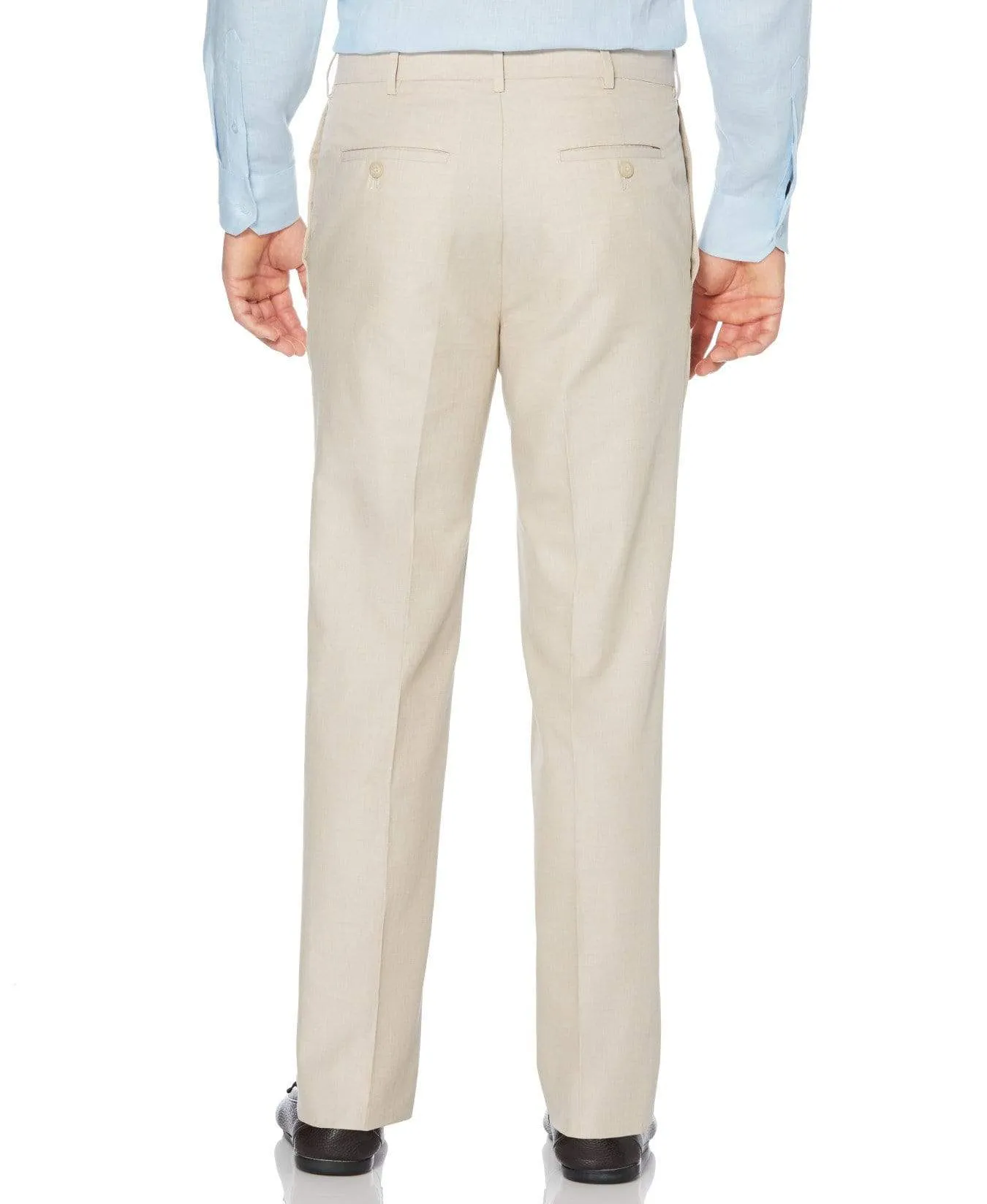 Big & Tall Cotton-Linen Flat Front Textured Pants