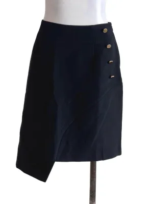 Black Asymmetric A-Line Skirt