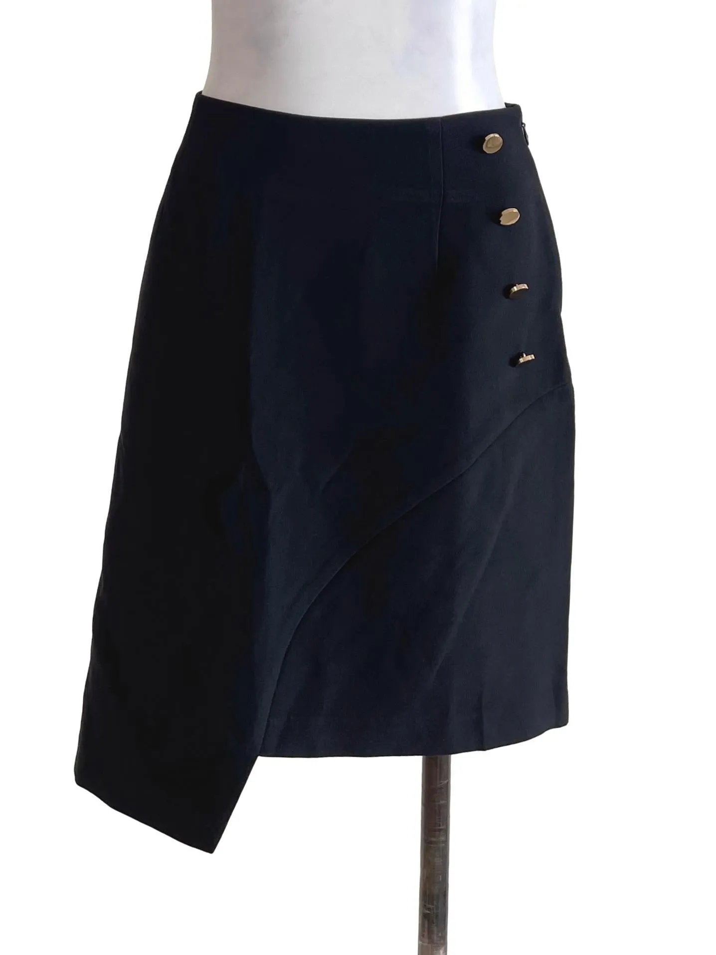 Black Asymmetric A-Line Skirt