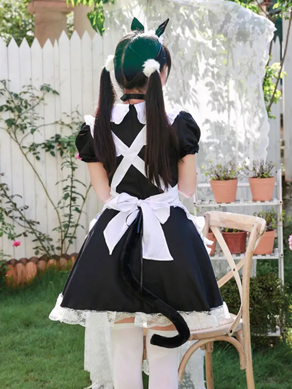 Black Lolita OP Dress Ruffles Bows Lolita One Piece Dresses