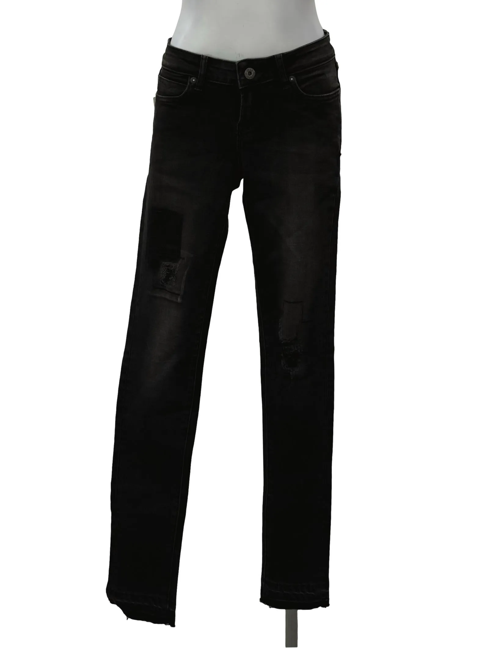 Black Low Waisted Super Skinny Jeans