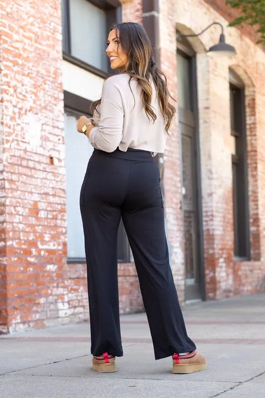 Black Luxe Loungers with Pockets