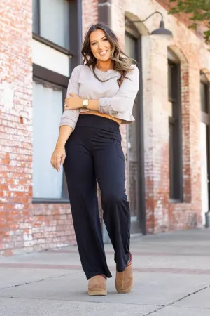 Black Luxe Loungers with Pockets