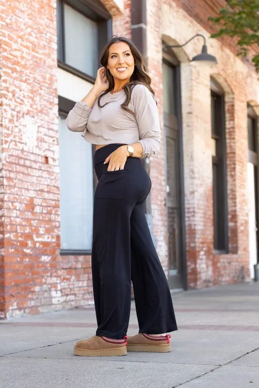 Black Luxe Loungers with Pockets
