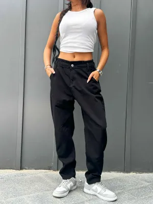 Black Paper Bag Boyfriend Jeans.