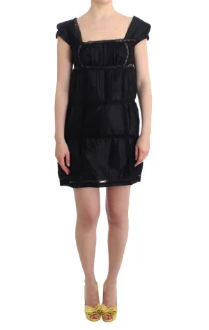 Black Shift Sheath Dress Short Sleeve Cocktail Dress