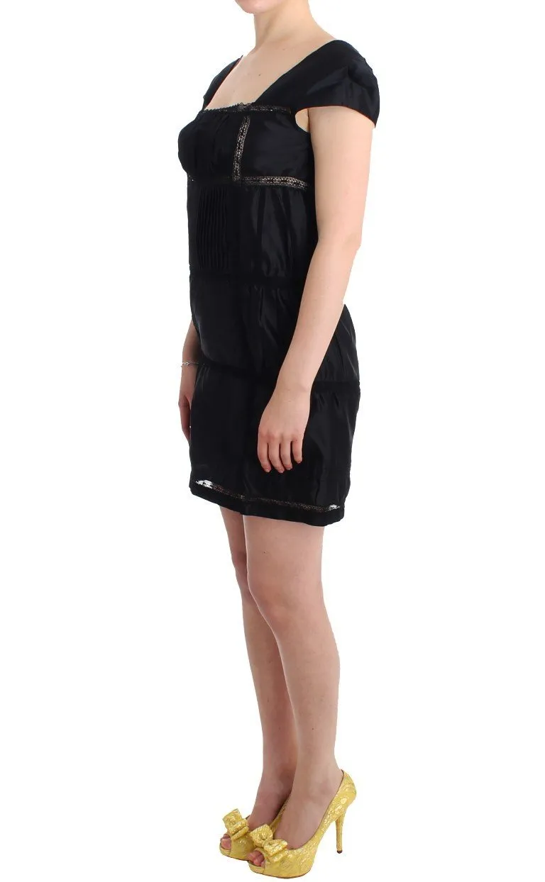 Black Shift Sheath Dress Short Sleeve Cocktail Dress
