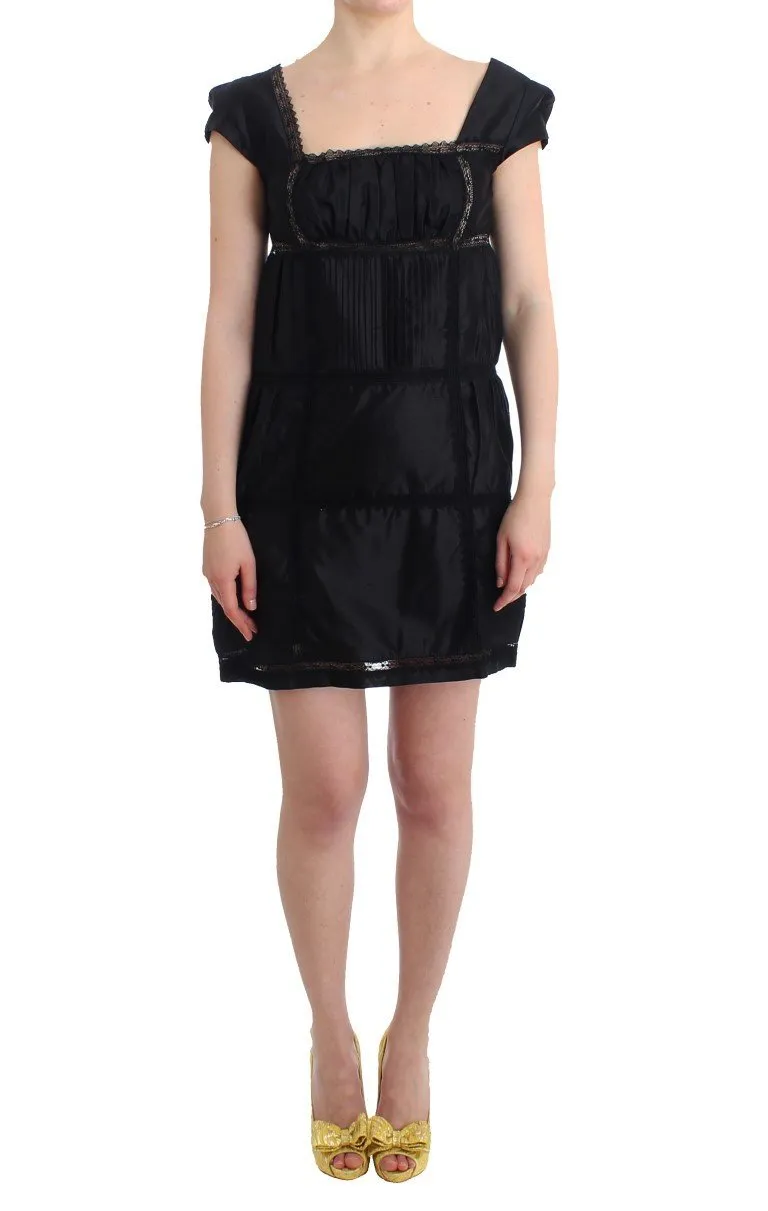 Black Shift Sheath Dress Short Sleeve Cocktail Dress