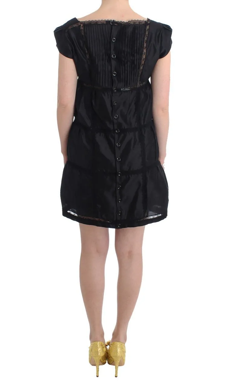 Black Shift Sheath Dress Short Sleeve Cocktail Dress
