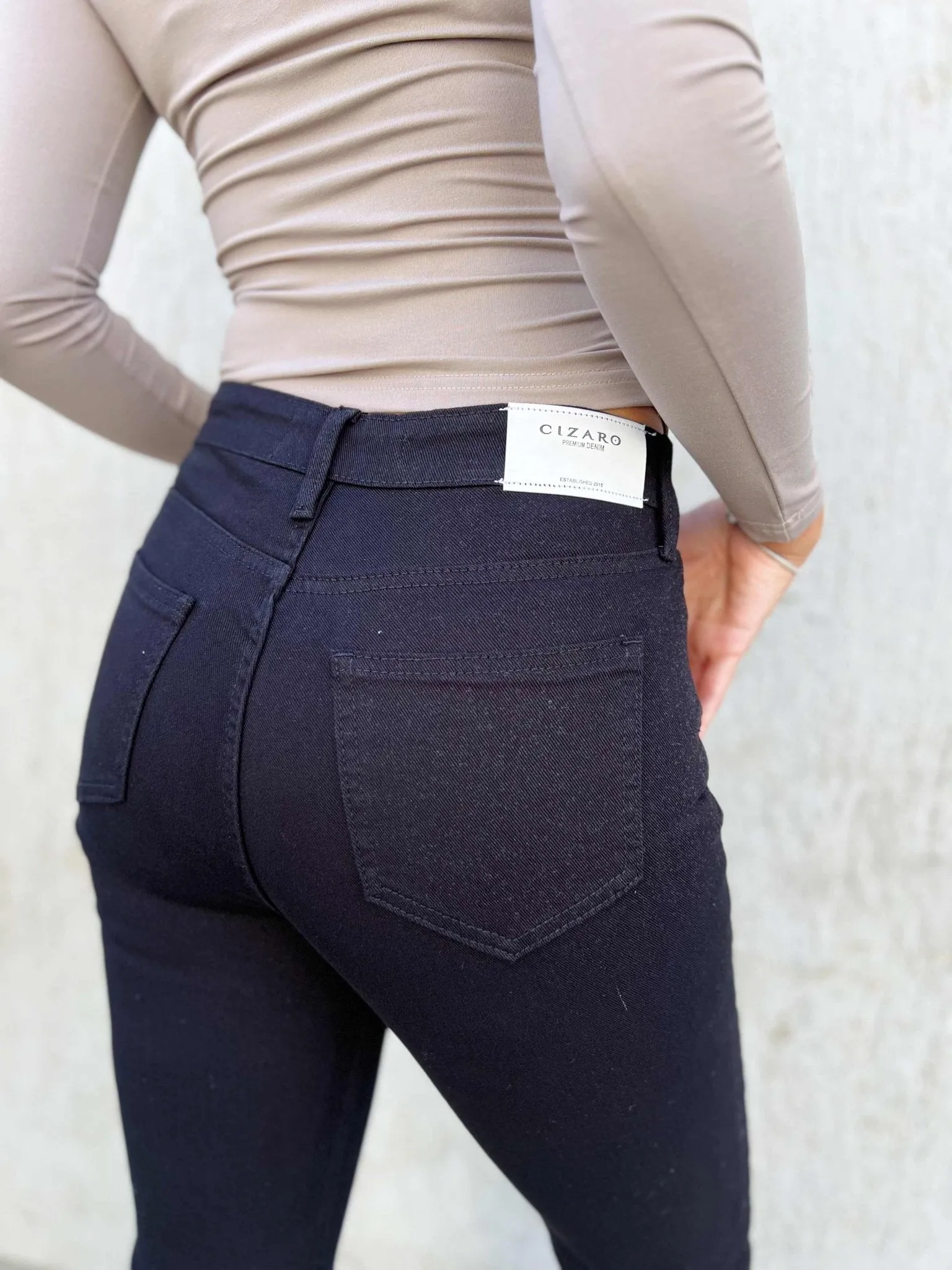 Black Split Hem Flare Jeans