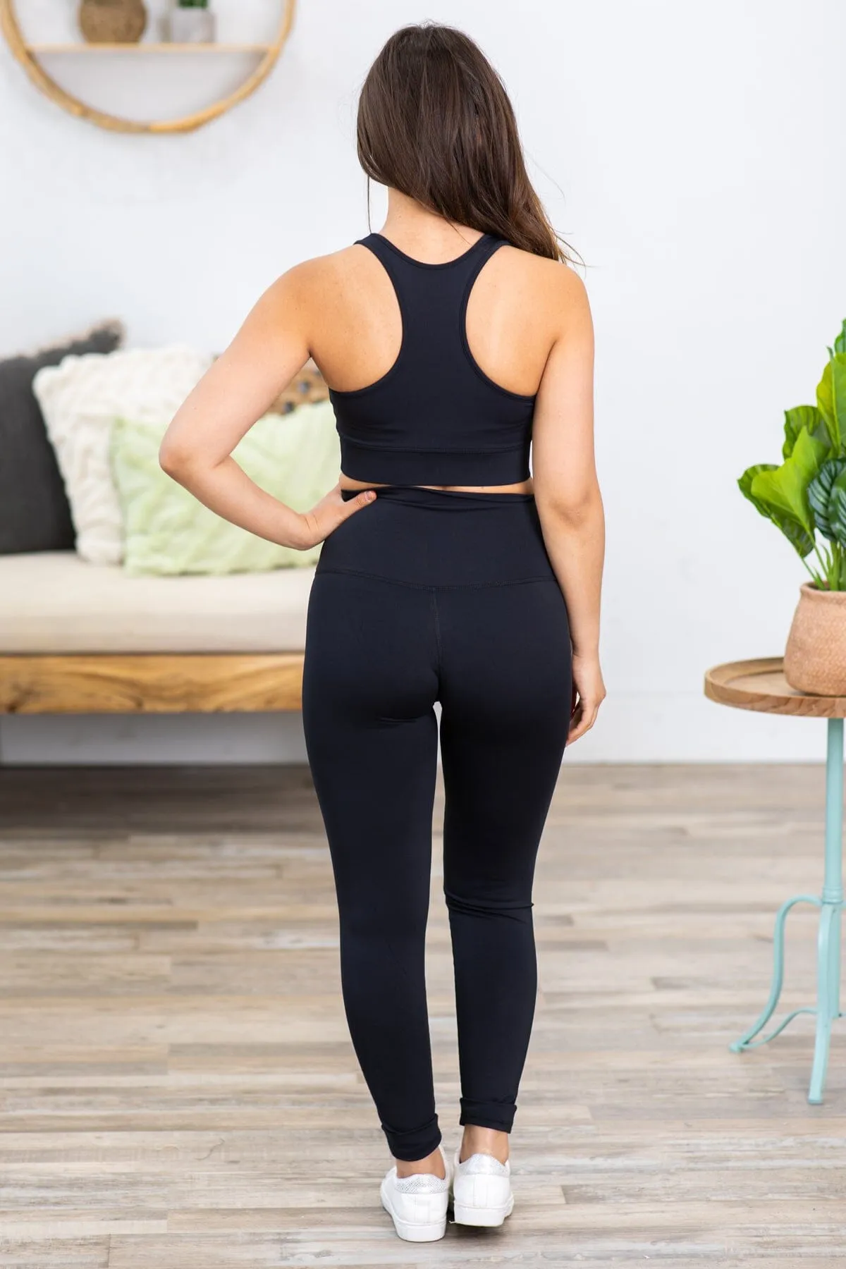 Black Sports Bra and Legging Set