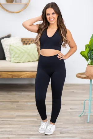Black Sports Bra and Legging Set