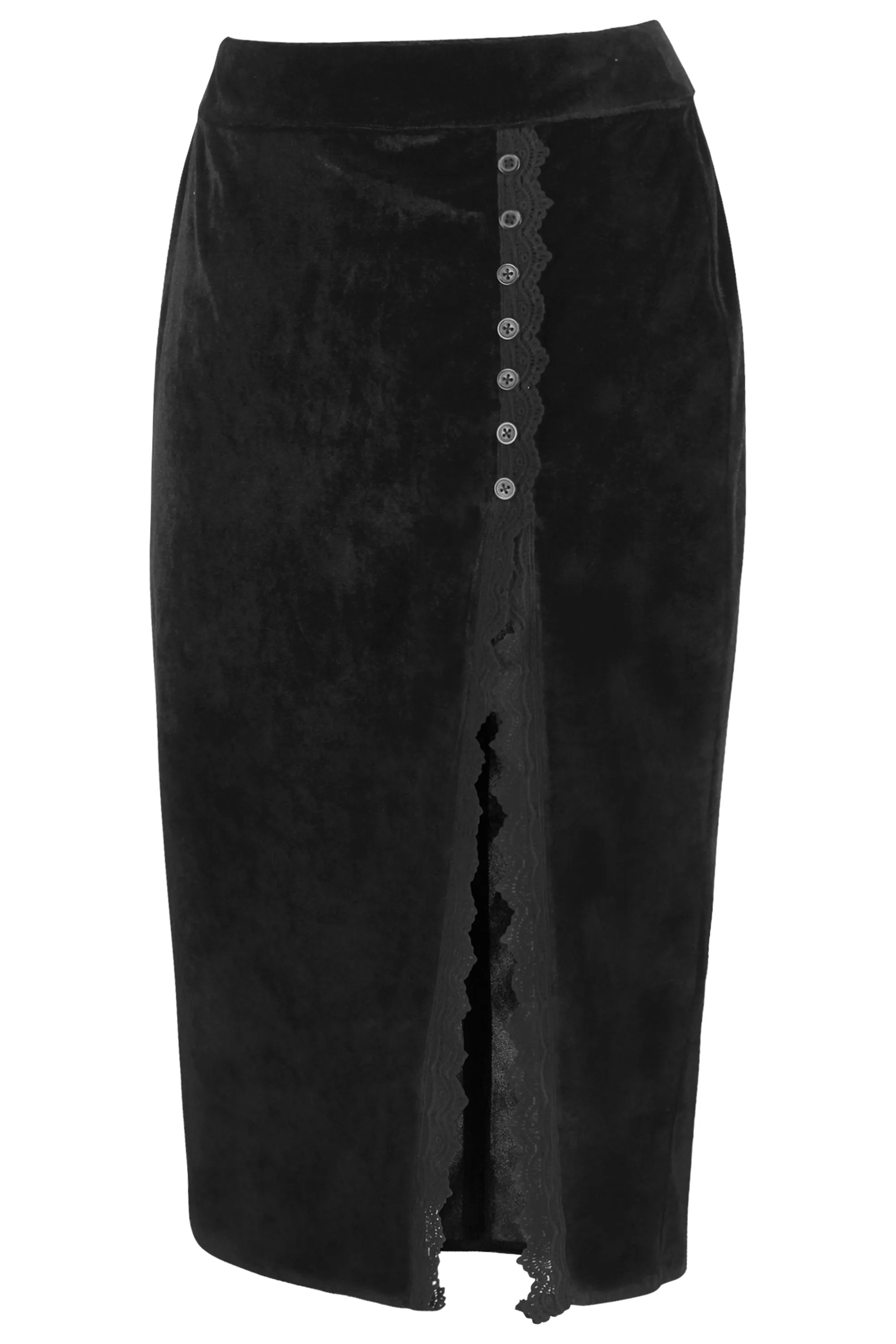 Black Velvet Pencil Skirt