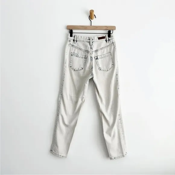 Blank NYC Women's High Waisted Front Pleat Acid Wash Distressed Jeans Size 25