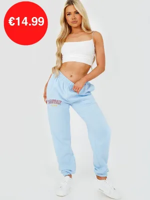 Blue Boston Embroidered Fleece Jogger