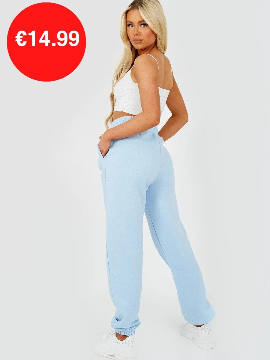Blue Boston Embroidered Fleece Jogger