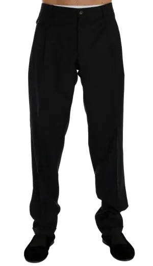 Blue Check Wool Stretch Pants