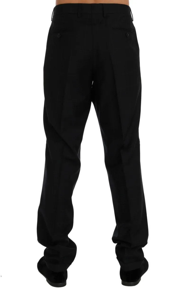 Blue Check Wool Stretch Pants
