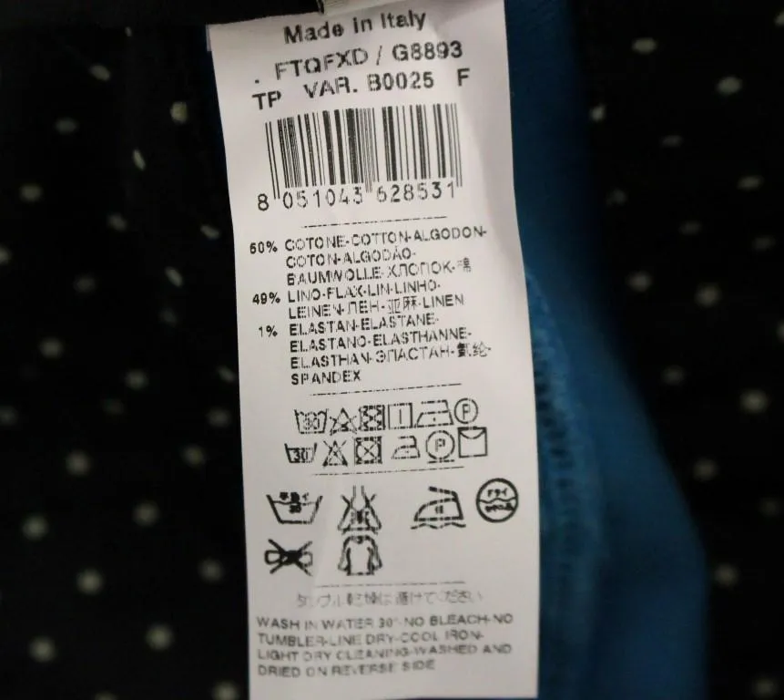Blue Cotton Logo Thin Casual Pants