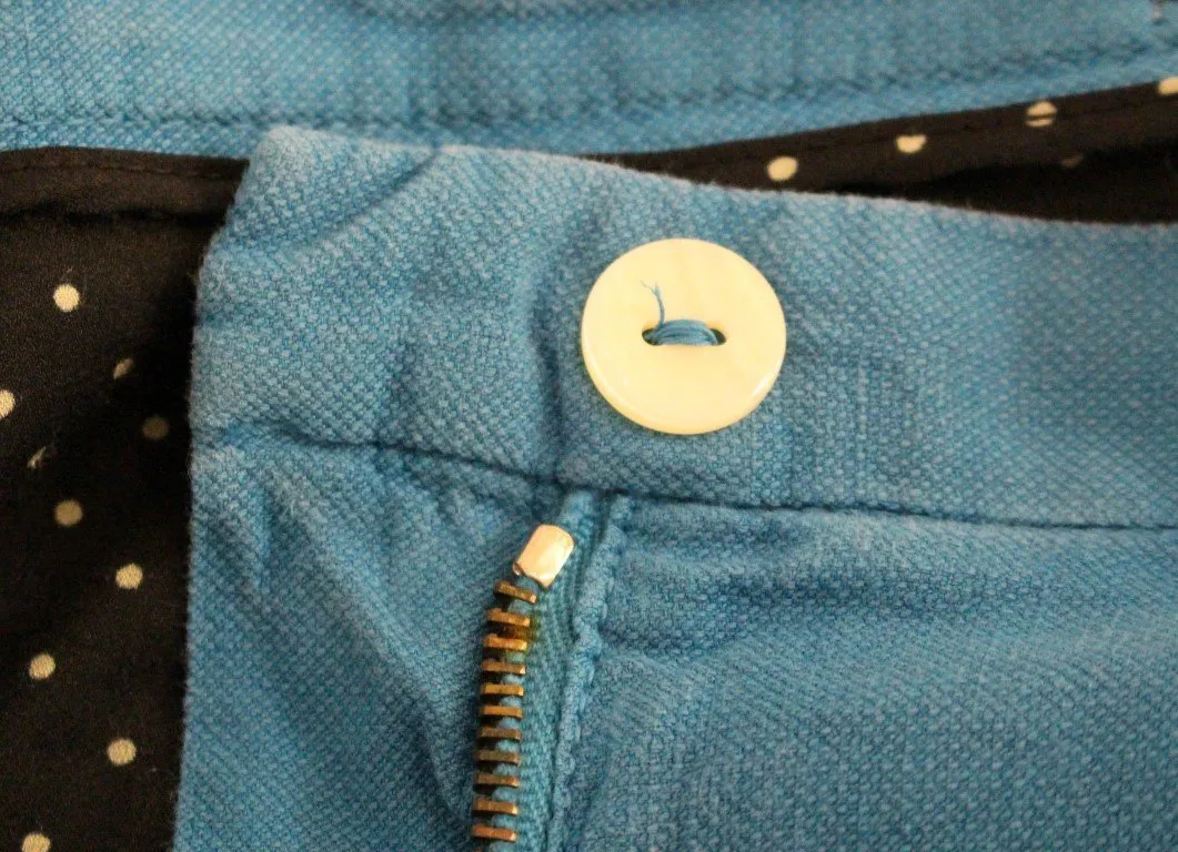 Blue Cotton Logo Thin Casual Pants
