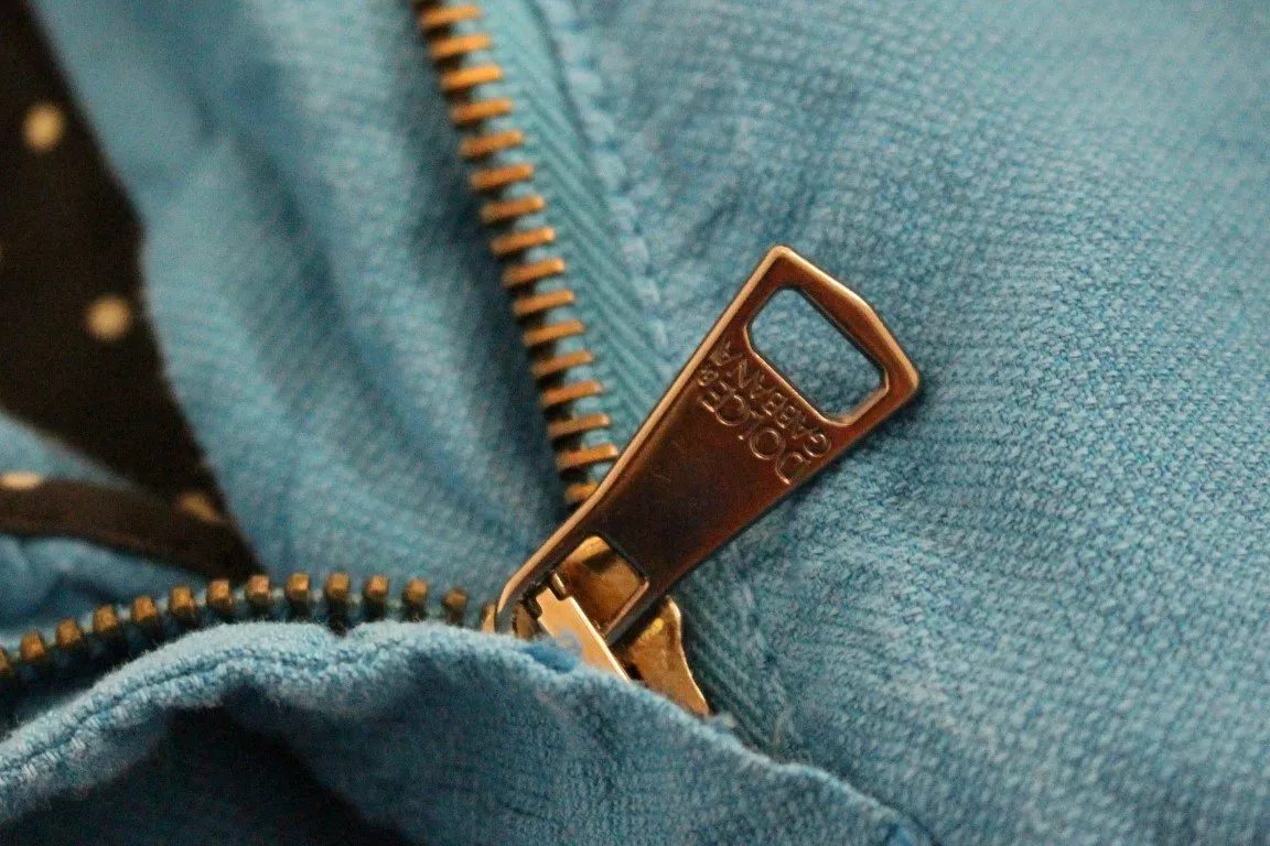 Blue Cotton Logo Thin Casual Pants