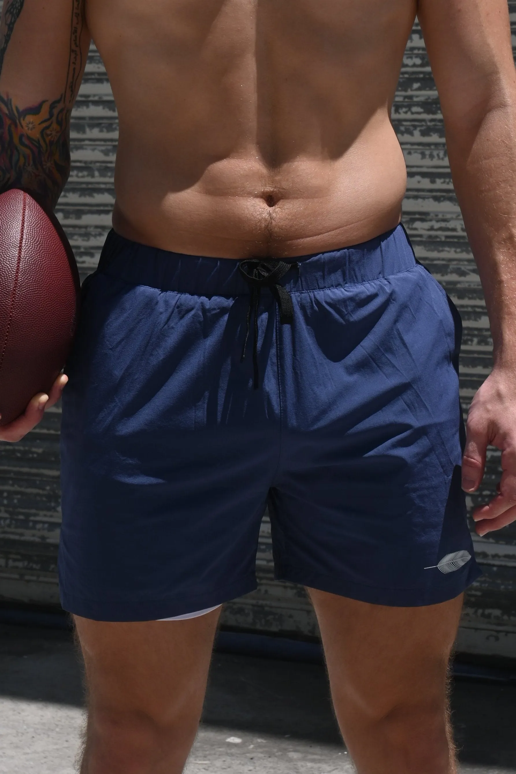 Blue Lined Flexible Short