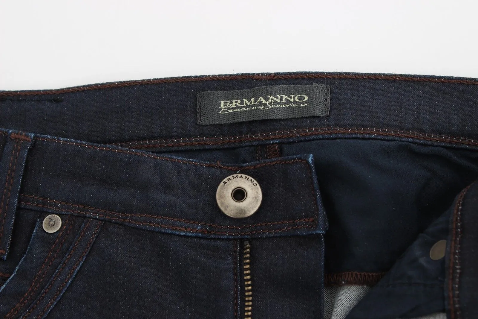 Blue Slim Jeans Denim Pants Skinny Leg Stretch